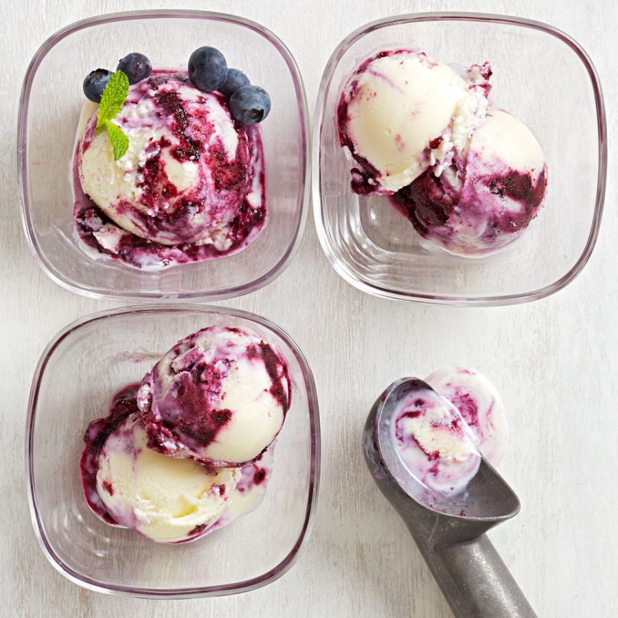 Blueberry-Swirl Buttermilk Ice Cream